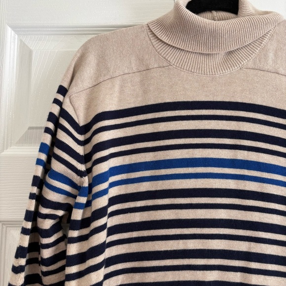 RAG & BONE Ann Striped Turtleneck Sweater Cotton Cashmere Knit Top XS Oversized - Picture 4 of 14